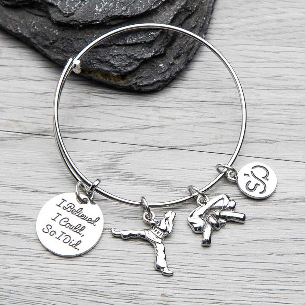 Karate Charm Bracelet  Martial Arts Belt Charm Br